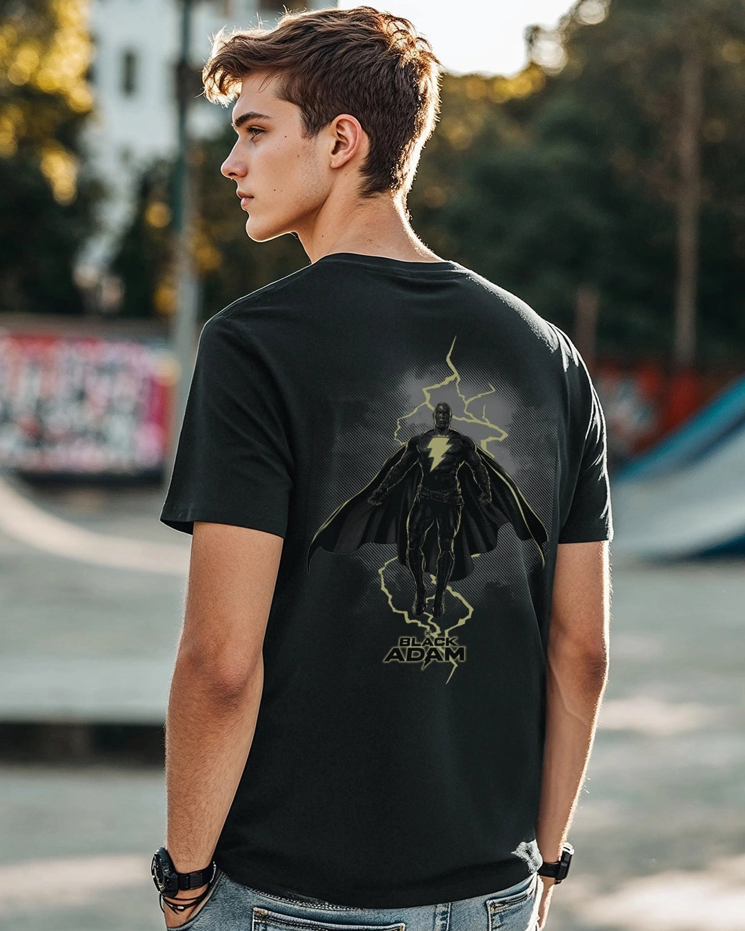 Men's Black Adam Graphic Printed T-shirt