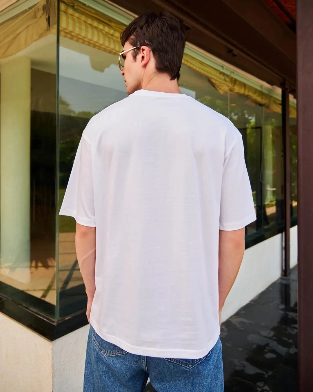 Men's White Vengeance Typography Oversized T-shirt