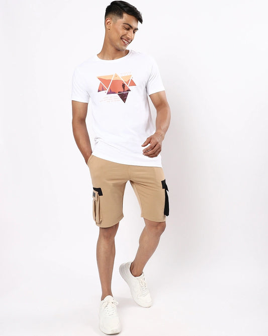 Men's White Wander Geometry T-shirt